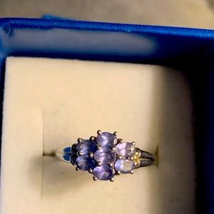 Genuine tanzanite sterling silver ring